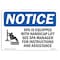 Signmission Sign, 10" H, 14" W, Plastic, Spa Equipped W/ Accessible Lift Sign, Landscape, 1014-L-16598 OS-NS-P-1014-L-16598 - alternate 1